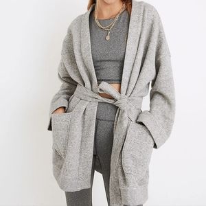 Madewell MWL Betterterry Wrap Sweatshirt Jacket Gray Size Small
